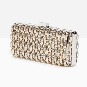 & Other Stories two tone metal clutch NWOT